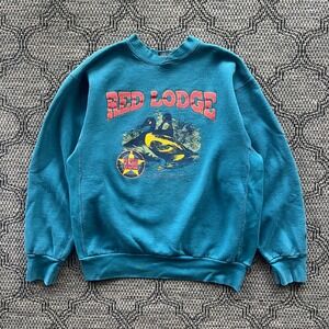 Vintage Coleman Sweatshirt Mens XL Teal Ducks Graphic Outdoors Hiking Nature 90s